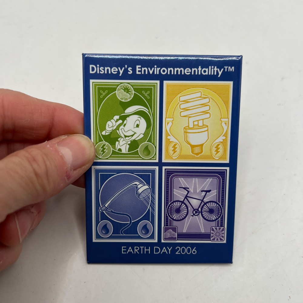 Disney Earth Day 2006 Environmentality Jiminy Cricket Rectangular Pin Button